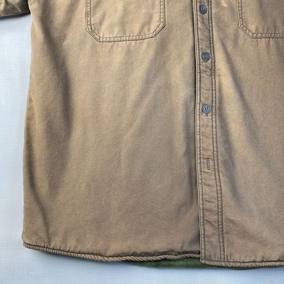LEVI'S Flannel Fleece Lined WORK WEAR SHIRT! FADED BROWN Long Sleeve Sz XL - Picture 9 of 16